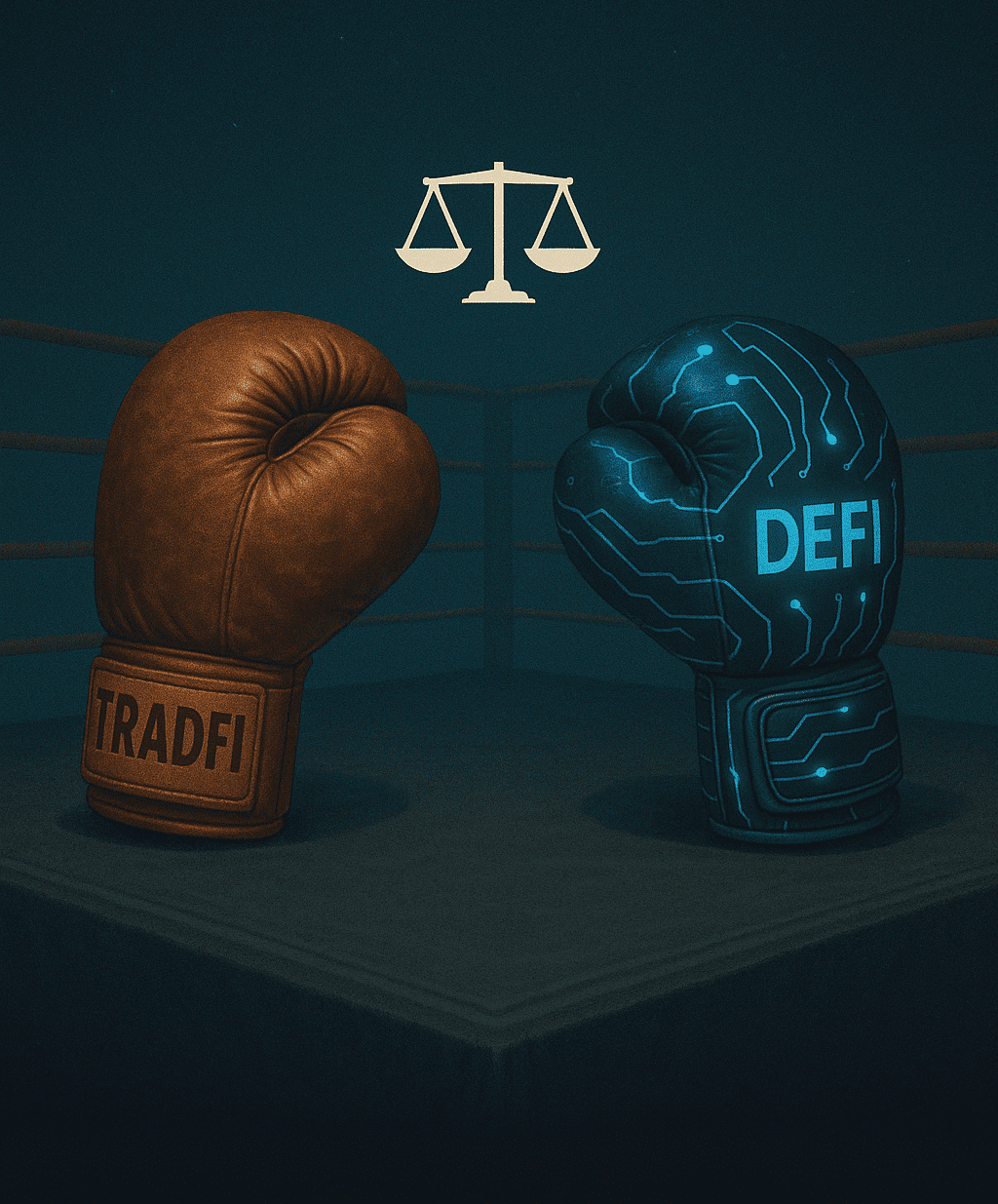 finanzas tradicionales vs DeFi combate Comparativa finanzas tradicionales vs DeFi